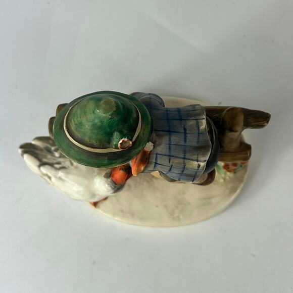 Goebel Hummel Barnyard Hero Figurine Little Boy Geese POOR #195 True Vtg Germany - Picture 5 of 14